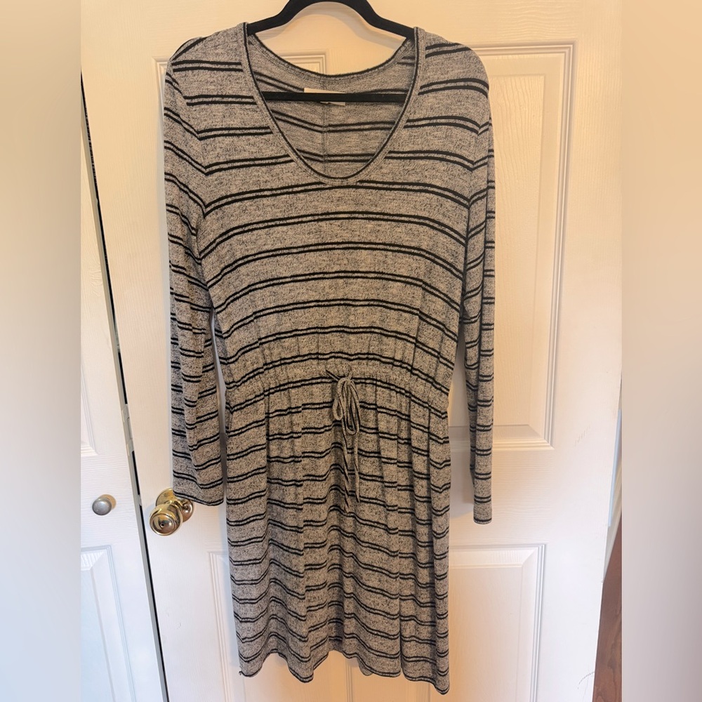 Gray Striped Women's Dress